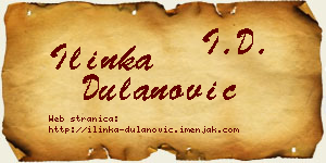 Ilinka Dulanović vizit kartica